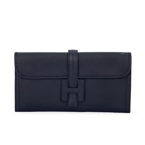 Hermes Epsom Leather Noir Jige Elan Clutch 29 - 1