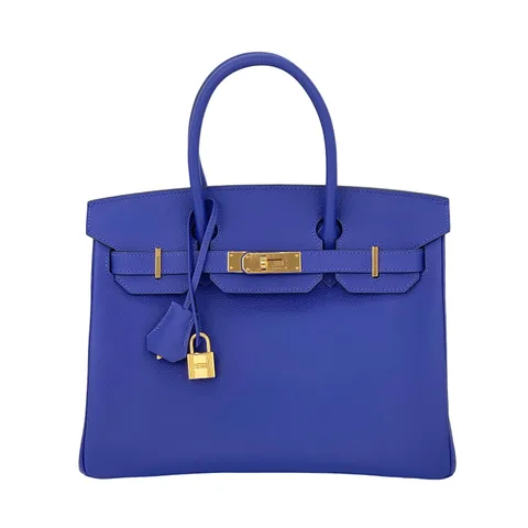 Hermes Epsom Leather Gold Hardware Bleu Electrique Birkin 30