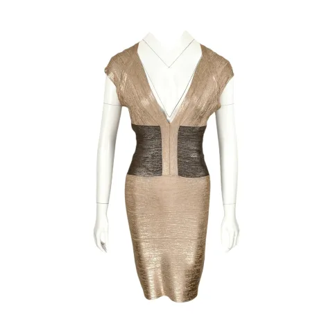 Herve Leger Gold Dress M - 1