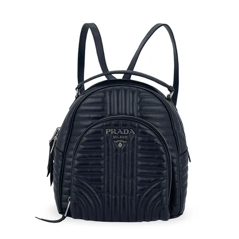 Prada Black Quilted Leather Diagramme Backpack - 1