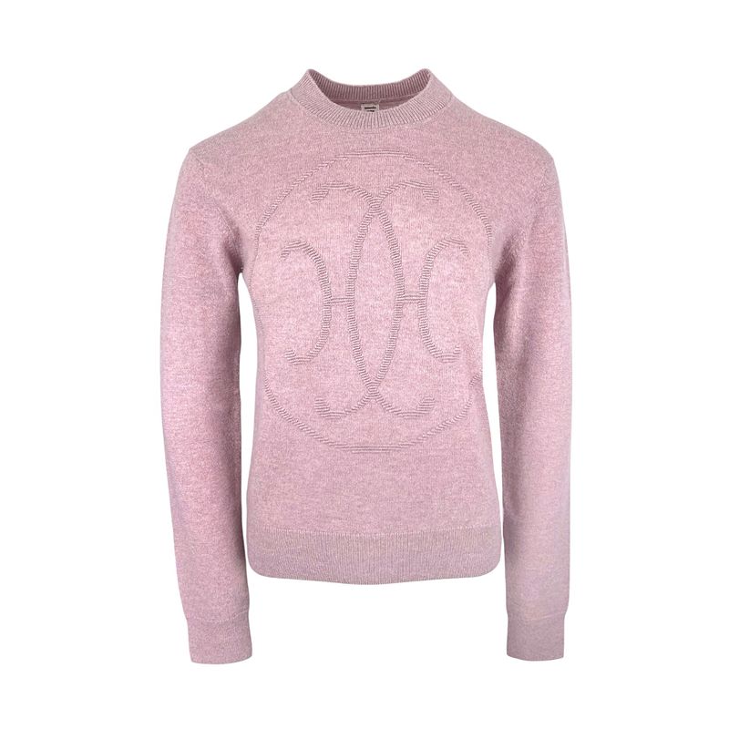 Hermes Rose Palomino Cashmere H Lift Long Sleeve Sweater 36 - 1