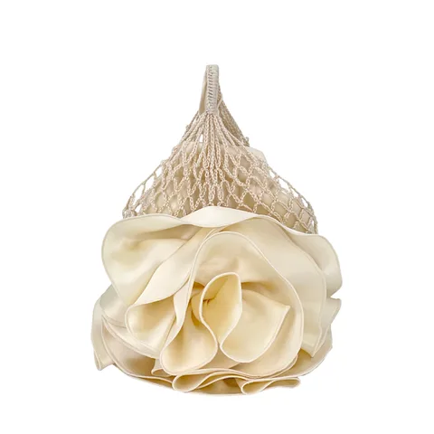 Magda Butrym Cream Satin Small Devana Bag - 1