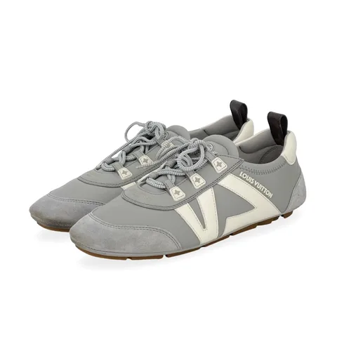 Louis Vuitton Gris Clair Lambskin Suede Sneakerina 38 - 1