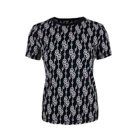 Hermes Black White Clıquetis Printed Cotton Micro Tshirt 36 - 1