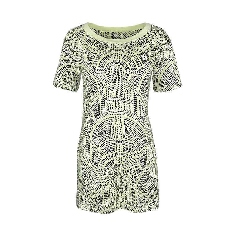 Hermes Green Black Eperon Dor Sellier Cotton Straıght Dress 34 - 1