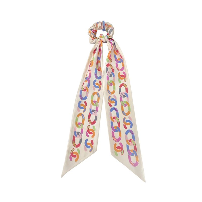 Chanel Multicolor Scrunchie Silk Hair Tie - 1