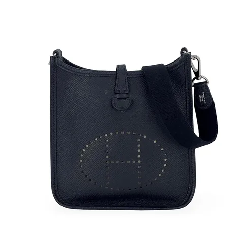 Hermes Epsom Leather Palladium Hardware Noir Evelyne 16 - 1