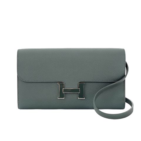 Hermes Epsom Leather Lacquer Hardware Vert Mangrove Constance To Go Wallet - 1