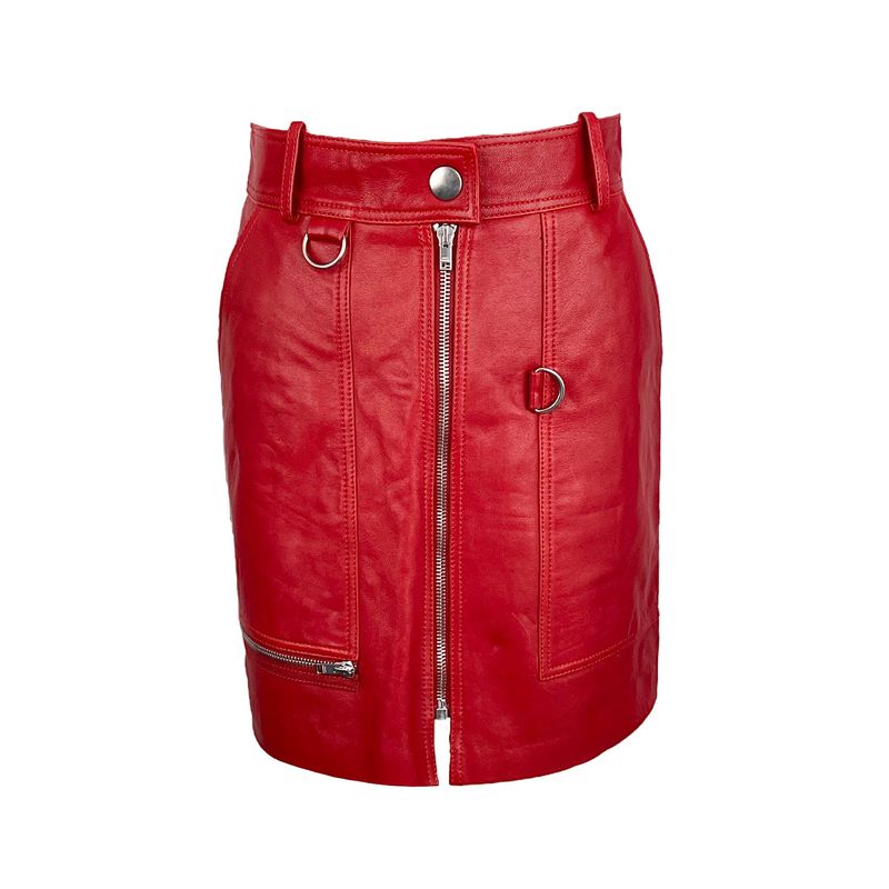 Isabel Marant Red Lambskin Skirt 36 - 1