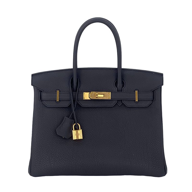 Hermes Clemence Leather Gold Hardware Noir Birkin 30