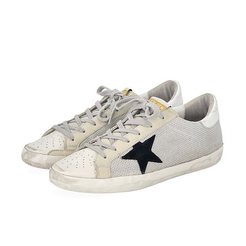 Golden Goose White Leather Mesh Black Suede Super Star Sneakers 41 - 1