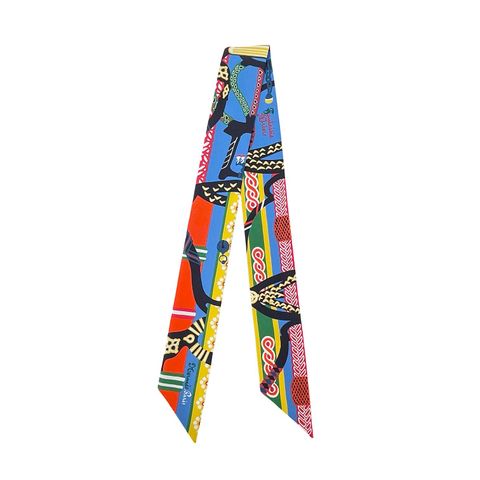 Hermes Multicolor Fantaisie Detriers Silk Twilly Scarf - 1