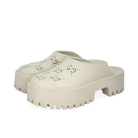 Gucci Cream Rubber GG Clogs 38 - 1