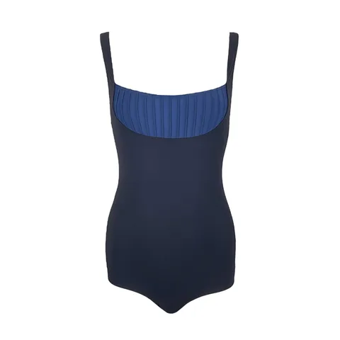 Chanel Black Navy Blue Swimwear 38 - 1