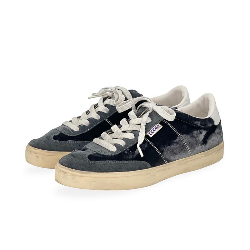 Golden Goose Grey Velvet Suede Trimmed Soul Star Sneakers 41 - 1