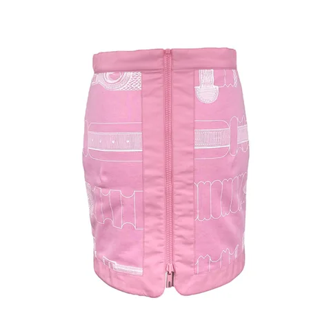Hermes Rose Bonbon Bride A Bloc Reversible Mini Skirt 36 - 1