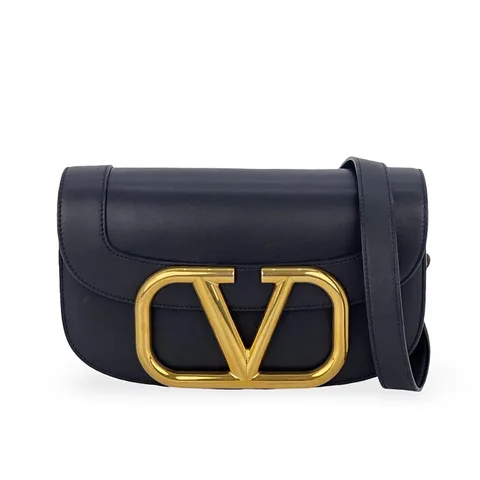 Valentino Black Smooth Calfskin Supervee Shoulder Bag - 1