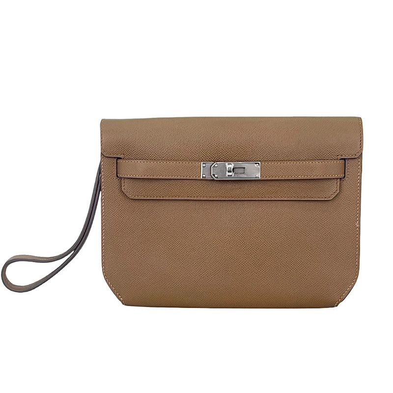 Hermes Epsom Leather Palladium Hardware Gold Kelly Depeches 25 - 1