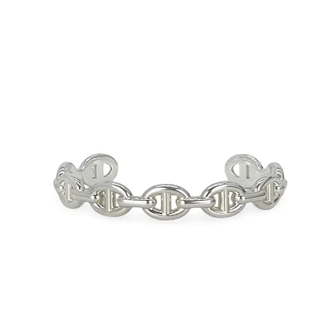 Hermes Sterling Silver Chaine Dancre Enchainee Bracelet Medium ST - 1