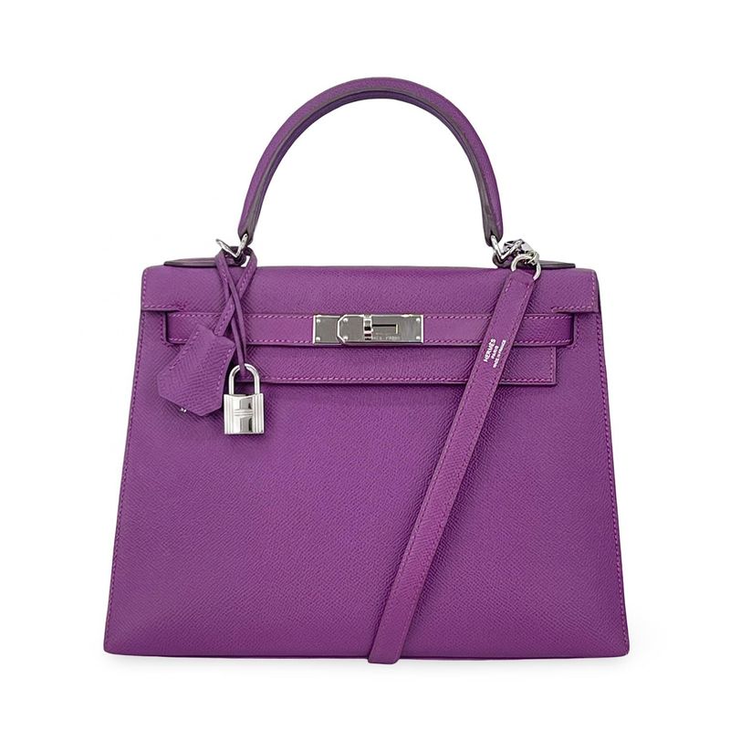 Hermes Epsom Leather Palladium Hardware Anemone Kelly 28 - 1