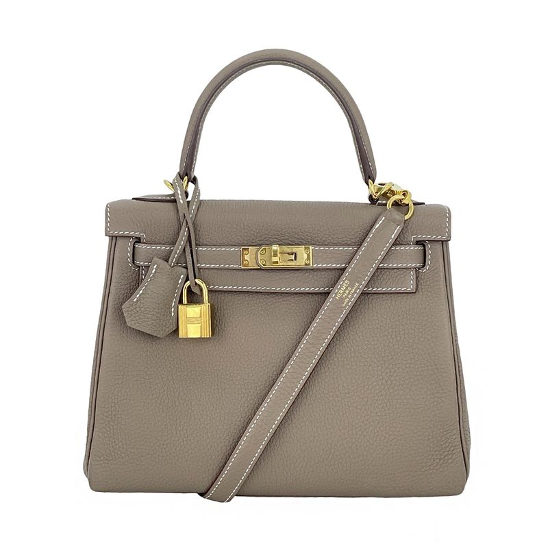 Hermes Togo Leather Gold Hardware Etoupe Kelly 25 - 1