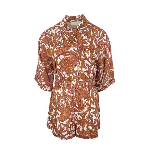 Zimmermann Coral Tiggy Utility Linen Playsuit 1 - 1