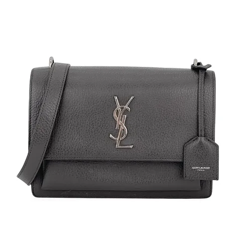 Saint Laurent Grey Leather Medium Sunset Crossbody Bag - 1