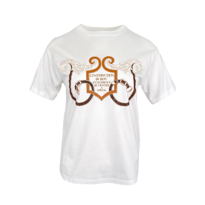 Hermes White L'Instruction Du Roy Cotton Crew Neck Tshirt 36 - 1