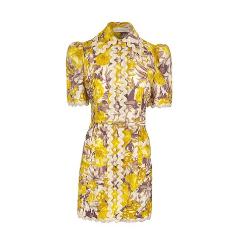 Zimmermann Yellow High Tide Ric Rac Belted Mini Dress 1 - 1