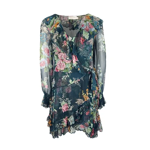 Zimmermann Multicolor Wavelength Scallop Frill Mini Dress 1