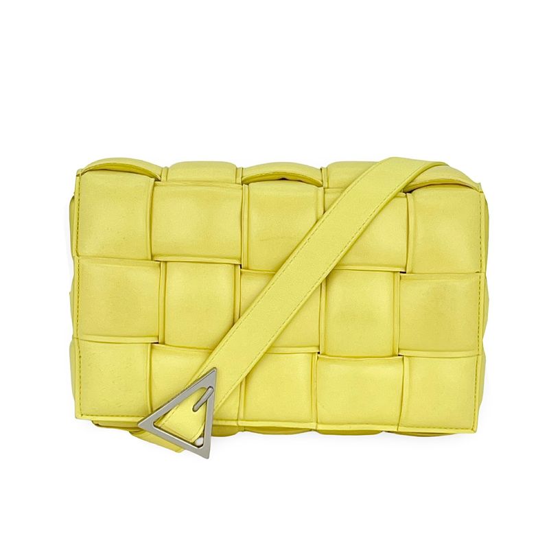 Bottega Veneta Yellow Padded Leather Cassette Shoulder Bag