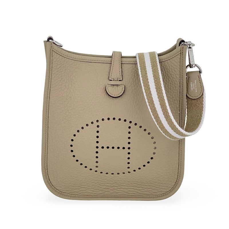 Hermes Clemence Leather Palladium Hardware Beige Marfa Gris Pale Evelyne 16