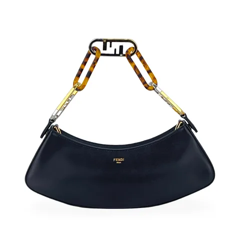 Fendi Black Leather O Lock Swing Bag - 1