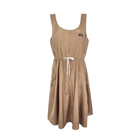 Miu Miu Clay Grey Technical Fabric Sleeveless A Line Maxi Dress IT40 - 1