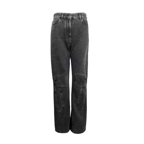 Chanel Anthracite Cotton Denim Bow Jeans 34 - 1