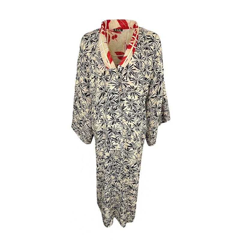 Loro Piana Floral Print Linen Caftan M - 1