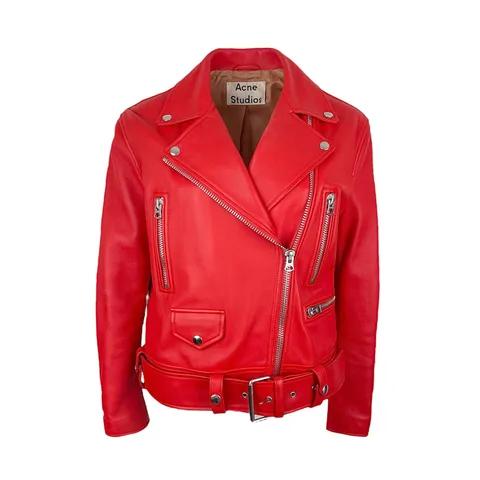 Acne Studios Red Lambskin Double Breasted Jacket 34 - 1