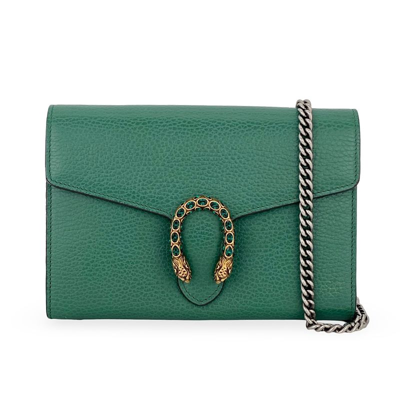 Gucci Emerald Calfskin Dionysus Wallet On Chain