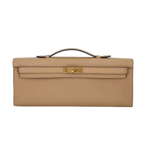 Hermes Swift Leather Gold Hardware Chai Kelly Cut Clutch - 1