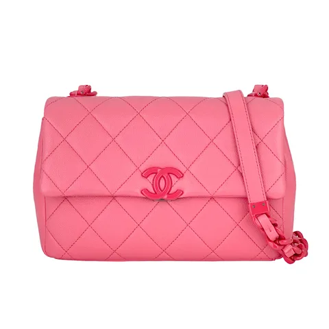 Chanel Pink Quilted Caviar Leather Medium My Everything Flap Bag - 1