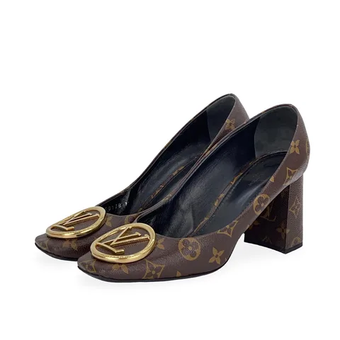 Louis Vuitton Brown Monogram Canvas Madeleine Square Toe Pumps 40 - 1