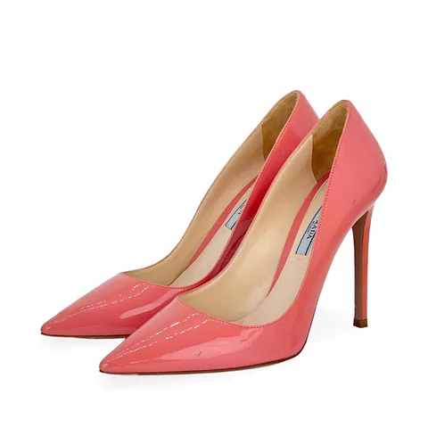 Prada Pink Patent Leather Pointed Toe Pumps 38 - 1