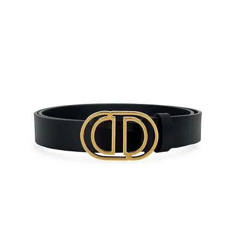 Christian Dior Black Leather Gold CD Logo Belt 80 - 1