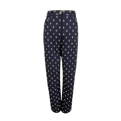 Hermes Bleu Marine Chaine Dancre Denim Straight Leg Jeans 34 - 1