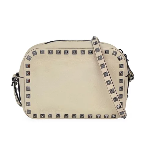 Valentino Ecru Leather Rockstud Camera Bag - 1