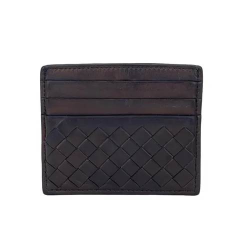 Bottega Veneta Black Intrecciato Leather Card Holder - 1