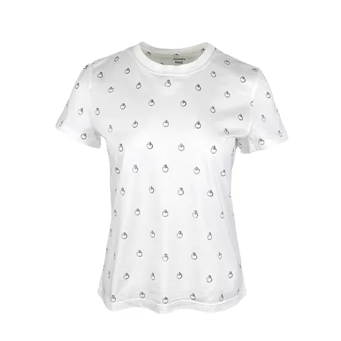 Hermes Blanc Cotton Anneau Finesse Printed Straight Tshirt 36 - 1
