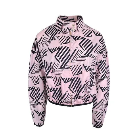 Chanel Pink Black CC Logo Nylon Zip Up Coco Beach 2023 Windbreaker 36 - 1