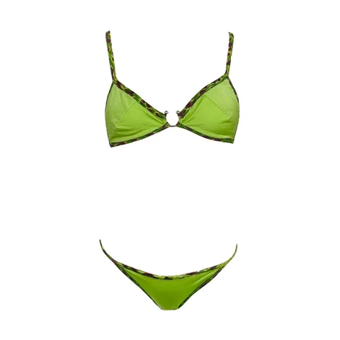 Dolce Gabbana Green Brown Polyamide 2 Pieces Bikini Set M - 1