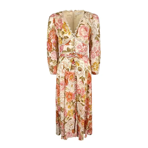 Zimmermann Bonita Long Sleeve Floral Linen Maxi Dress 1 - 1